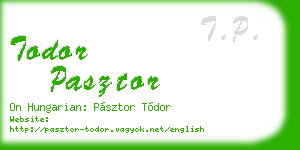 todor pasztor business card