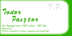 todor pasztor business card